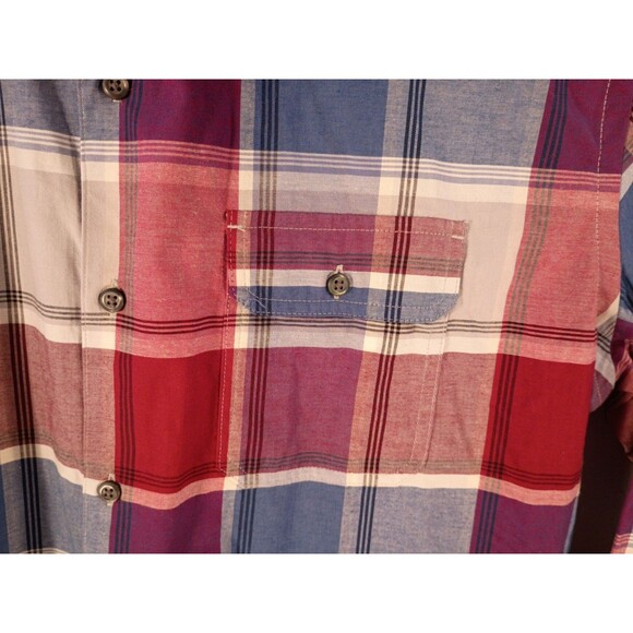Izod Men's Long Sleeve Button Up Cotton Twill Plaid Shirt Size L Preppy  NWT - Picture 3 of 15